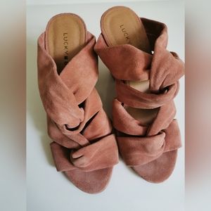 Sold‼️Lucky brand pink suede heels